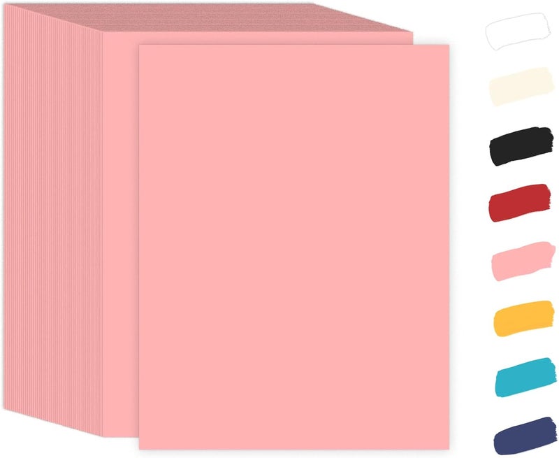 Goefun 50 Pack Pink Cardstock 8.5 x 11 65lb Paper, Pink Card Stock Printer Paper for Arts & Crafts, Presentations, Stationary Printing - Image 1